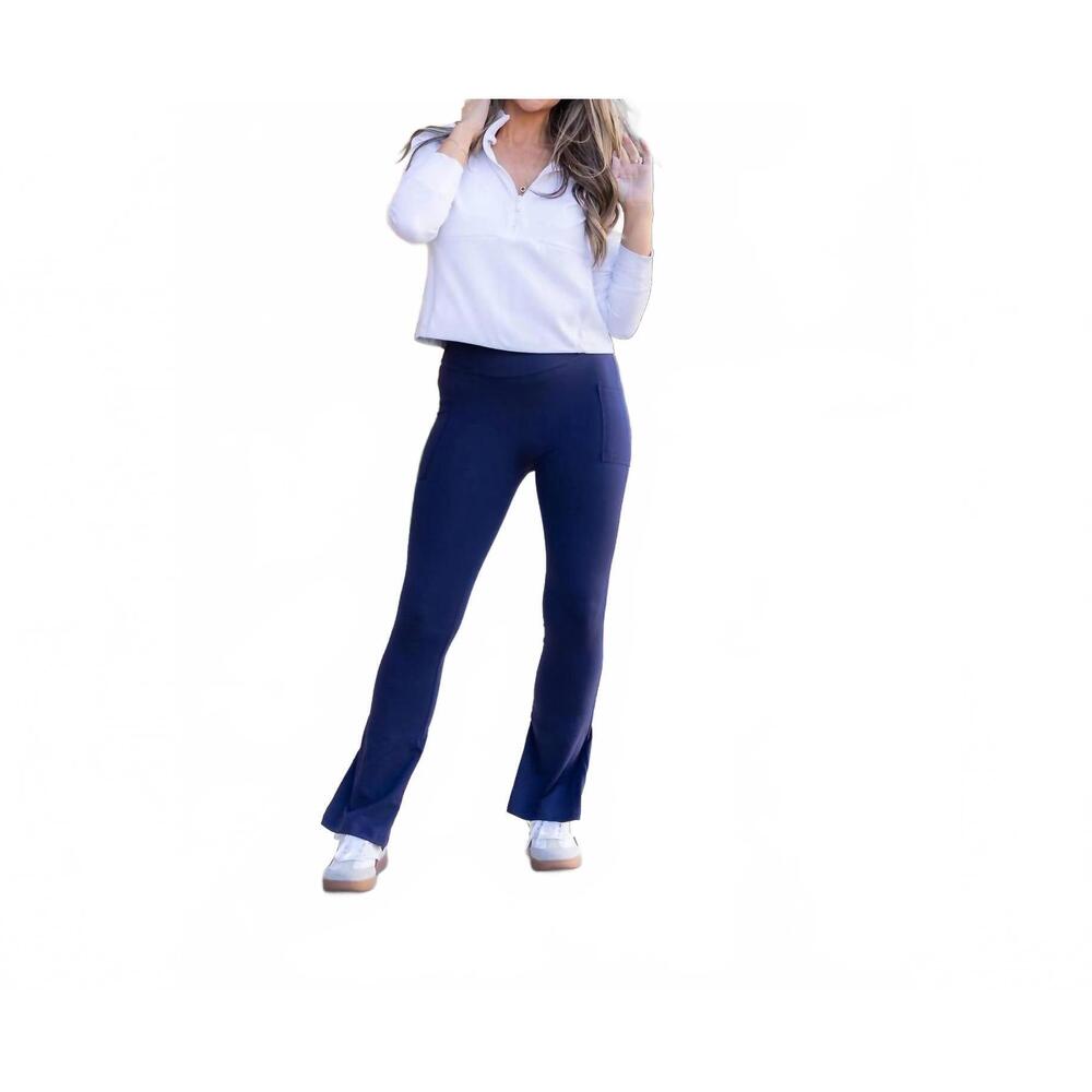 NEW JULIA ROSE women's niko flare leggings in blue